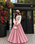 Rosé Garden Corset Skirt and shirt