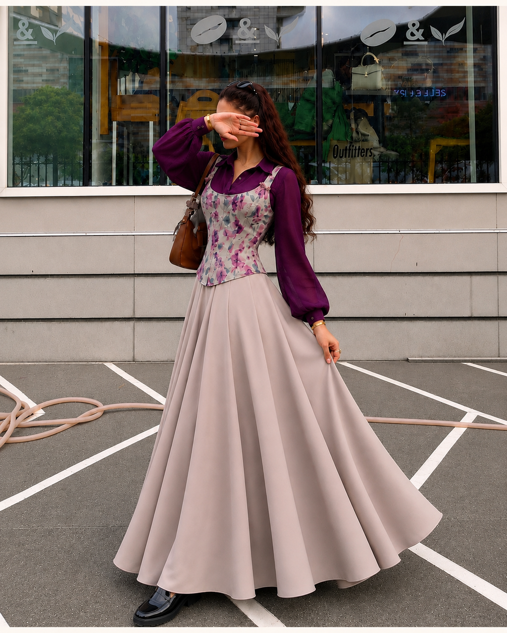 Amour Floral Corset & Flowing Maxi Skirt Set