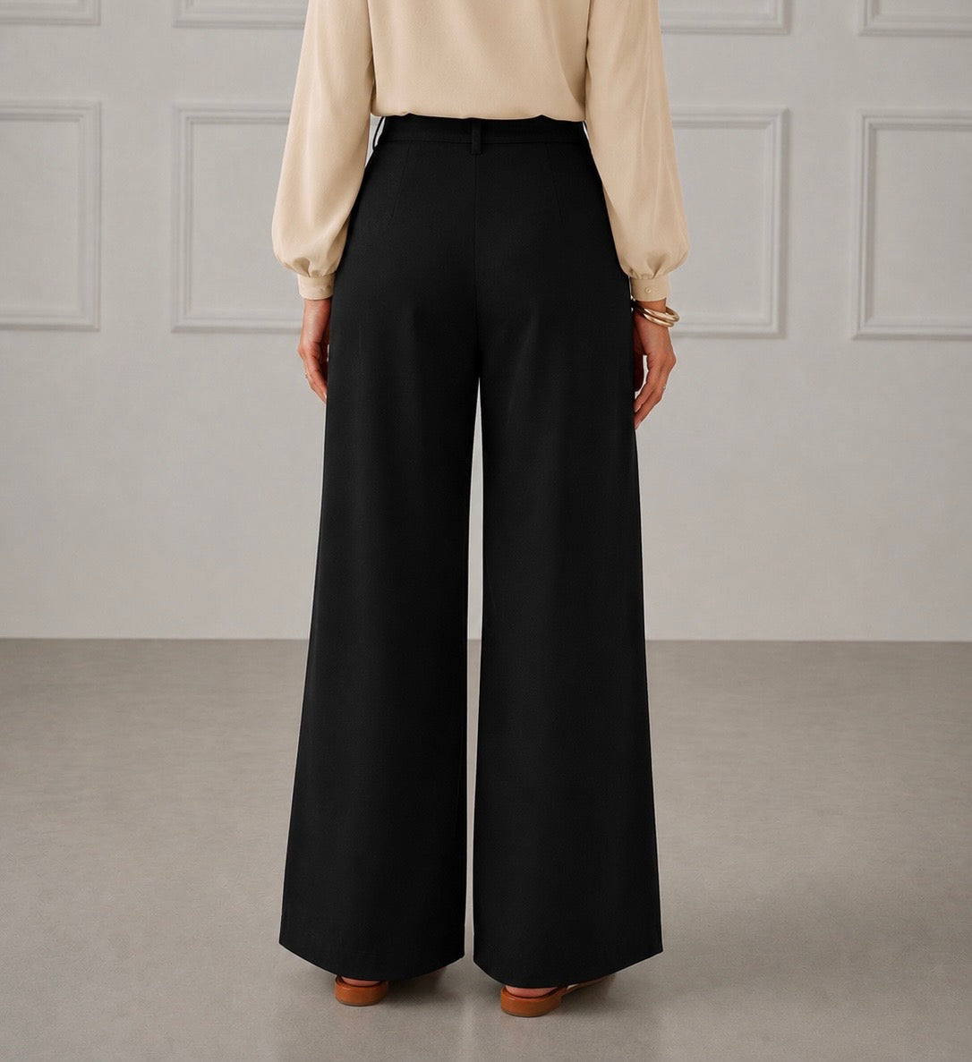 Elegant Black Wide-Leg Trousers