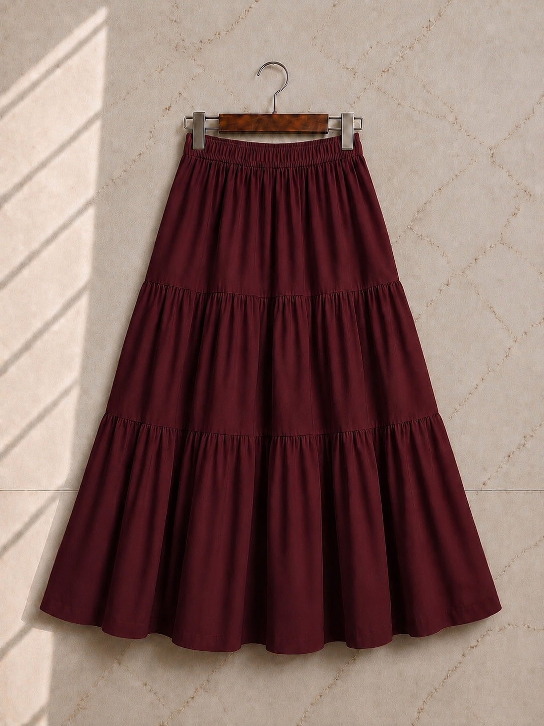 Midnight Elegance Tiered Maxi Skirt