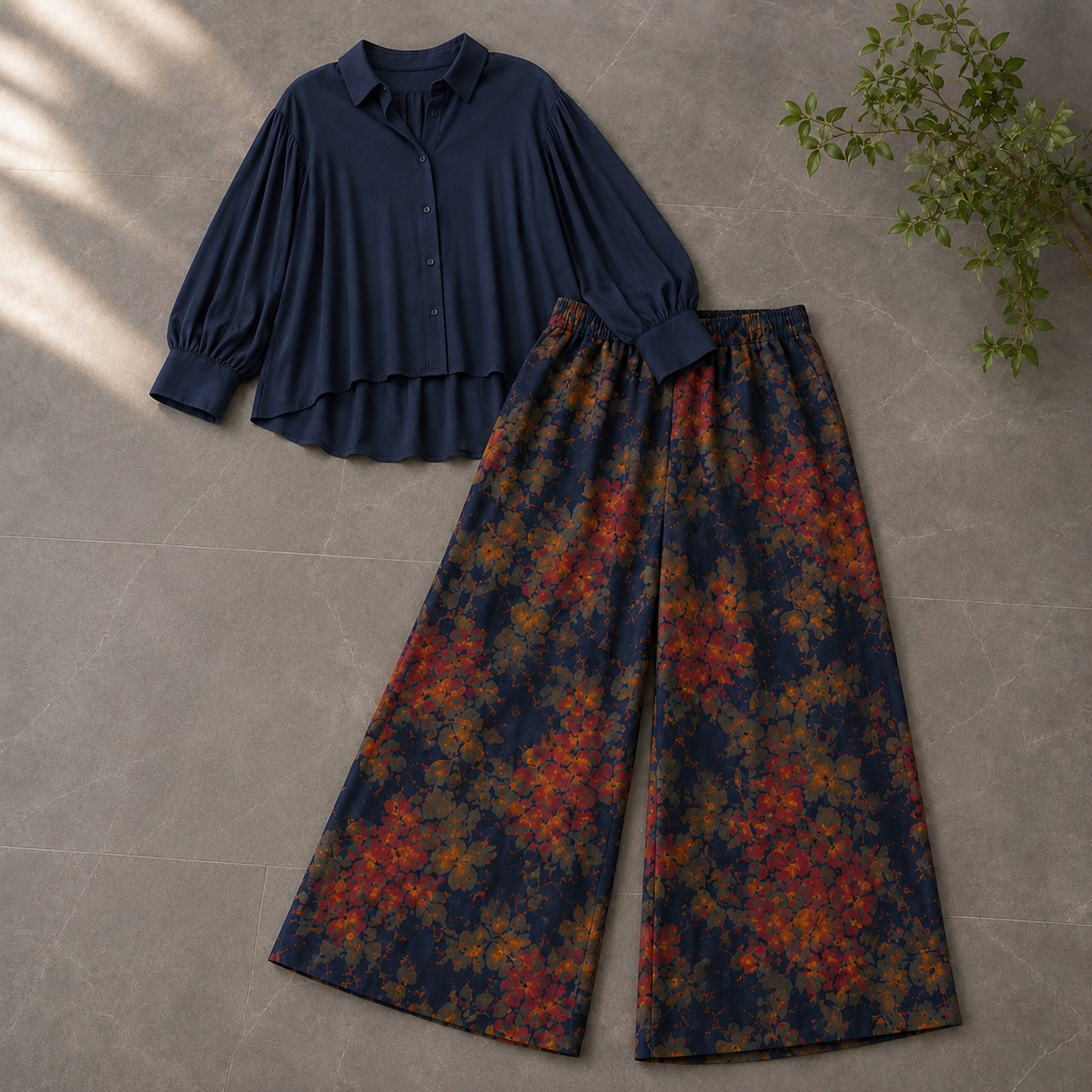 Navy Bloom Luxe Co-Ord