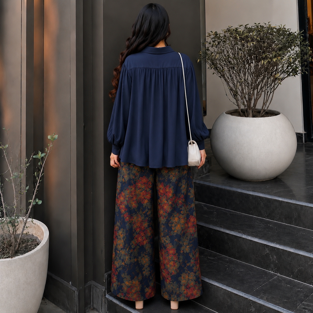 Navy Bloom Luxe Co-Ord