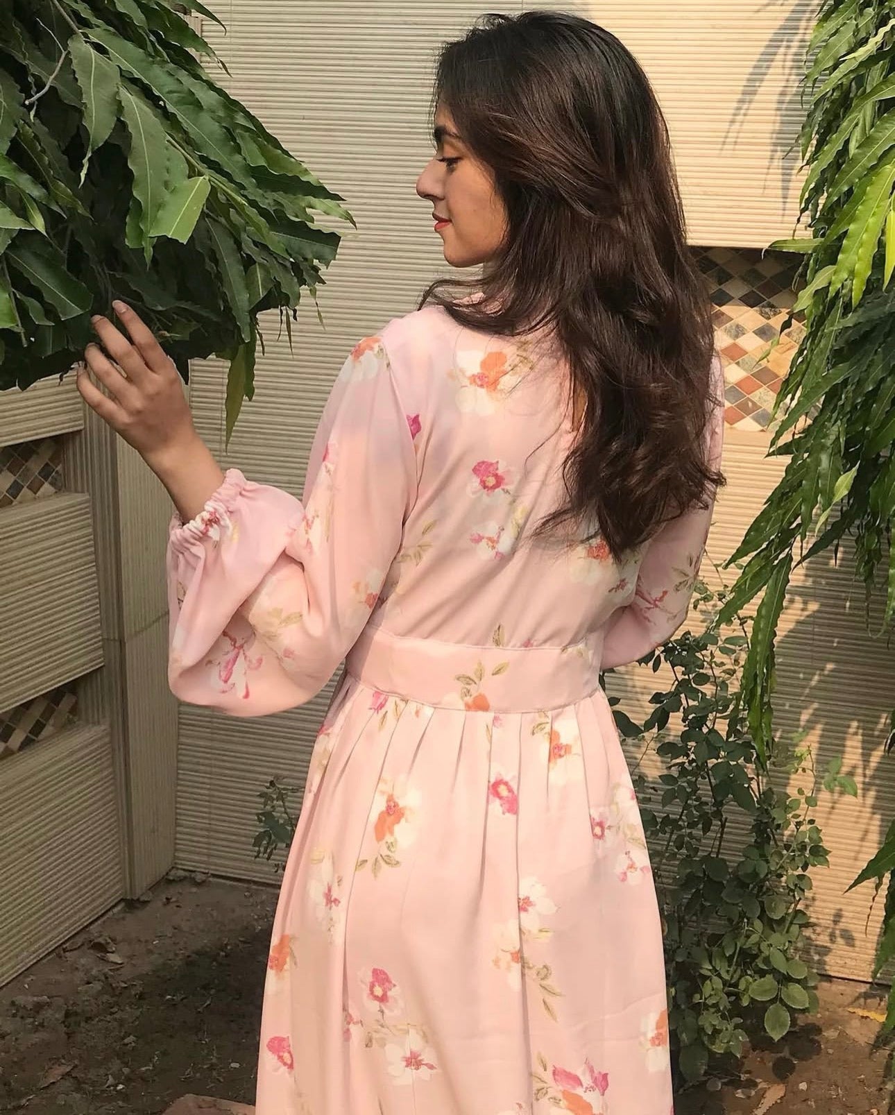 Blush Bloom Pleated Maxi Dress