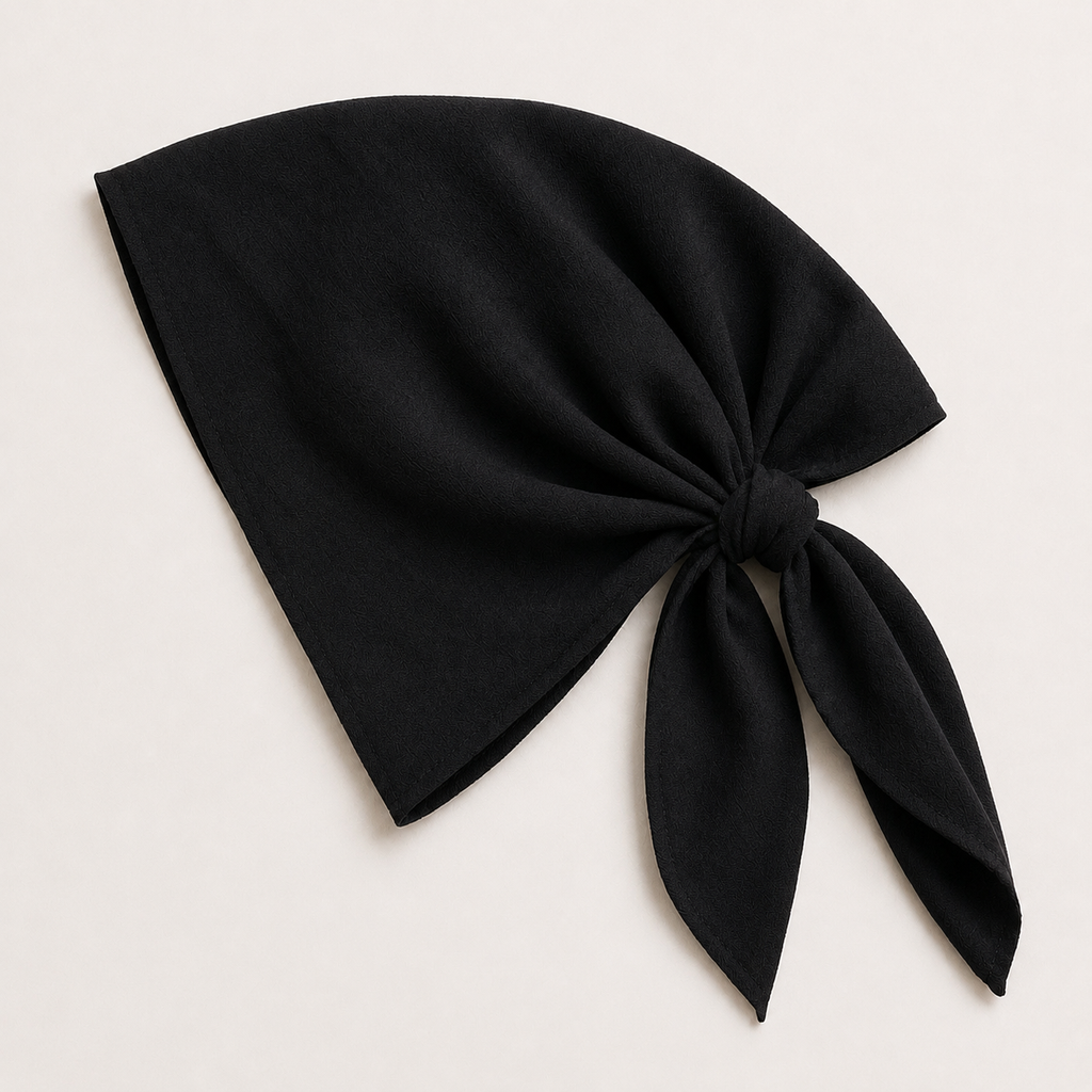 Velora Black Luxe Bandana Scarf