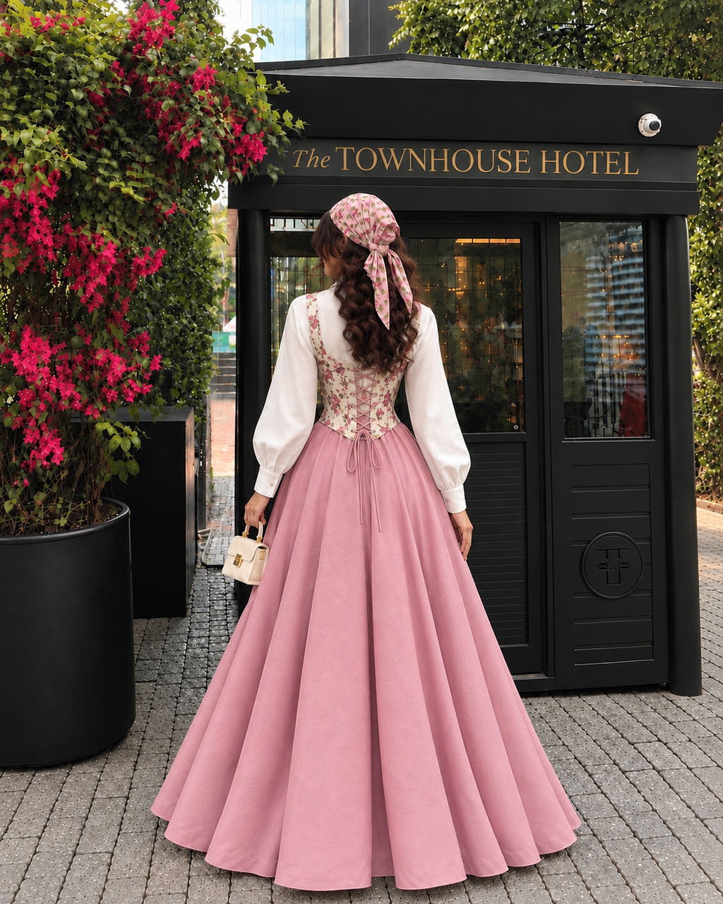 Rosé Garden Corset Skirt and shirt