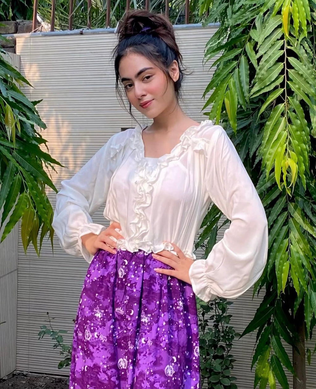Celestial Bloom Ruffle Maxi Dress