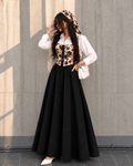 Black Noir Bloom Corset Maxi Set
