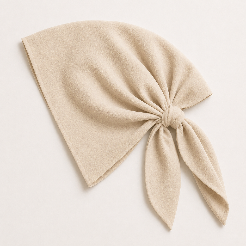 Velora Beige Luxe Bandana Scarf