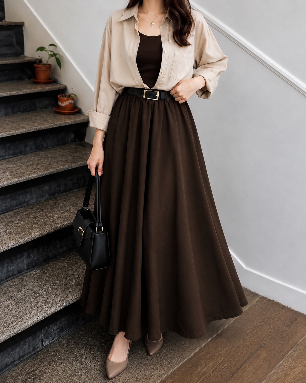 Mocha Grace 3-Piece Modest Co-Ord Set
