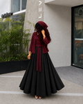Maroon Black Skirt& Shirt Co-Ord Set-