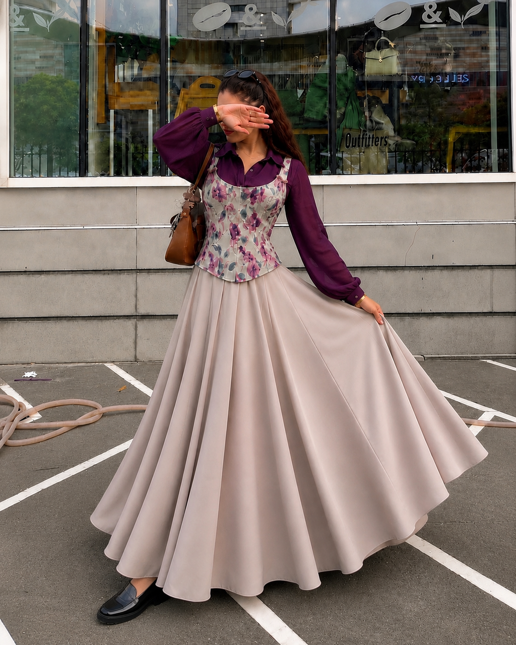 Amour Floral Corset & Flowing Maxi Skirt Set