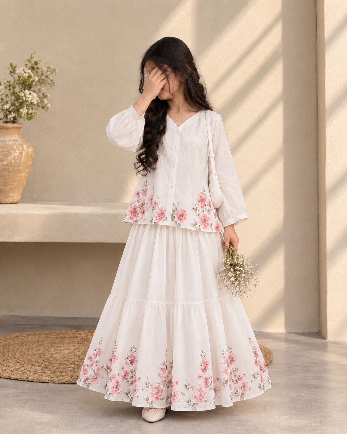 Rosy Bloom Maxi | Kids Floral Dress