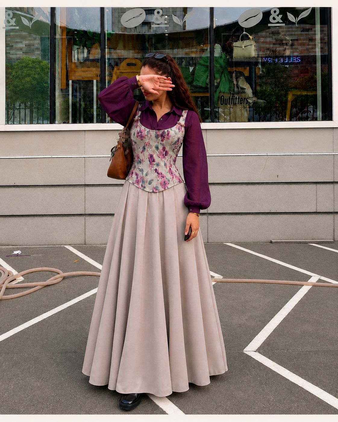 Amour Floral Corset & Flowing Maxi Skirt Set