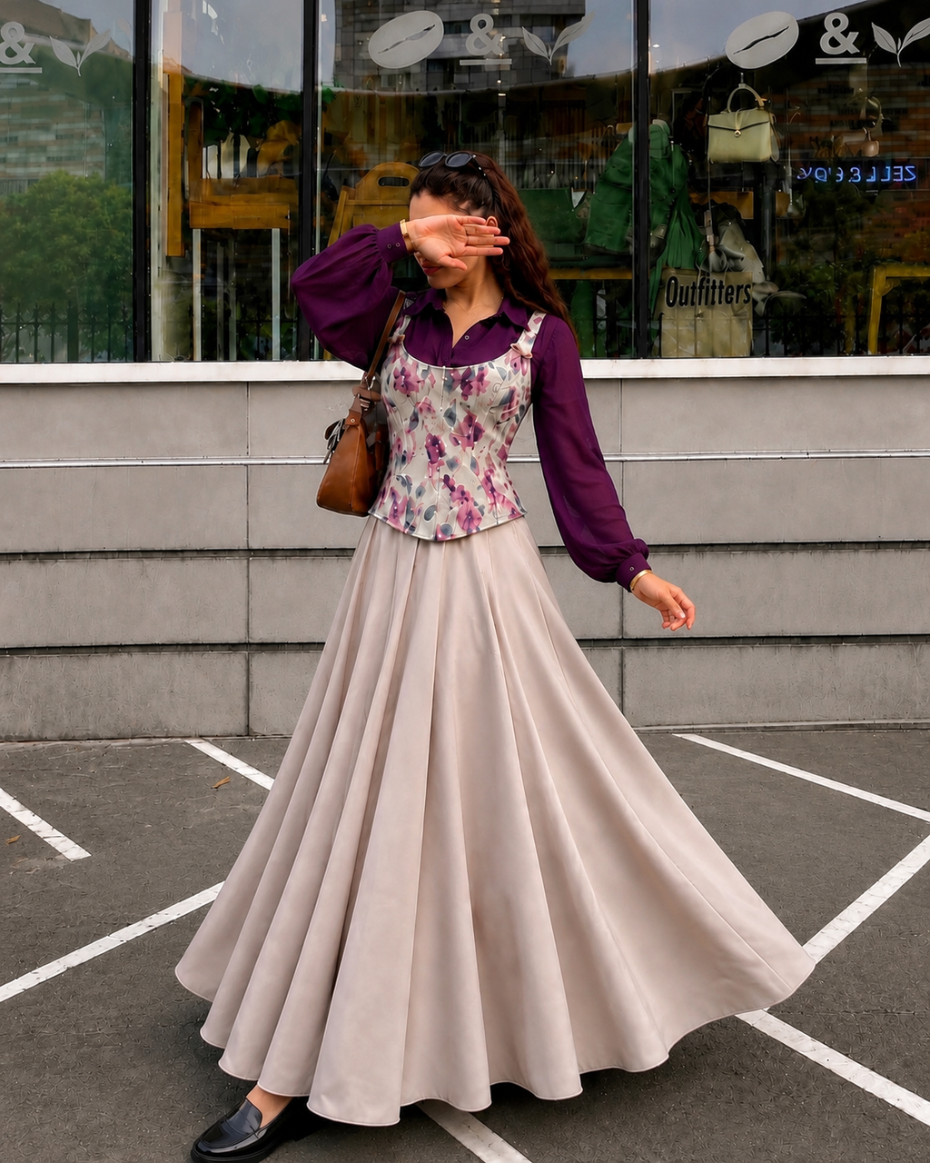 Amour Floral Corset & Flowing Maxi Skirt Set