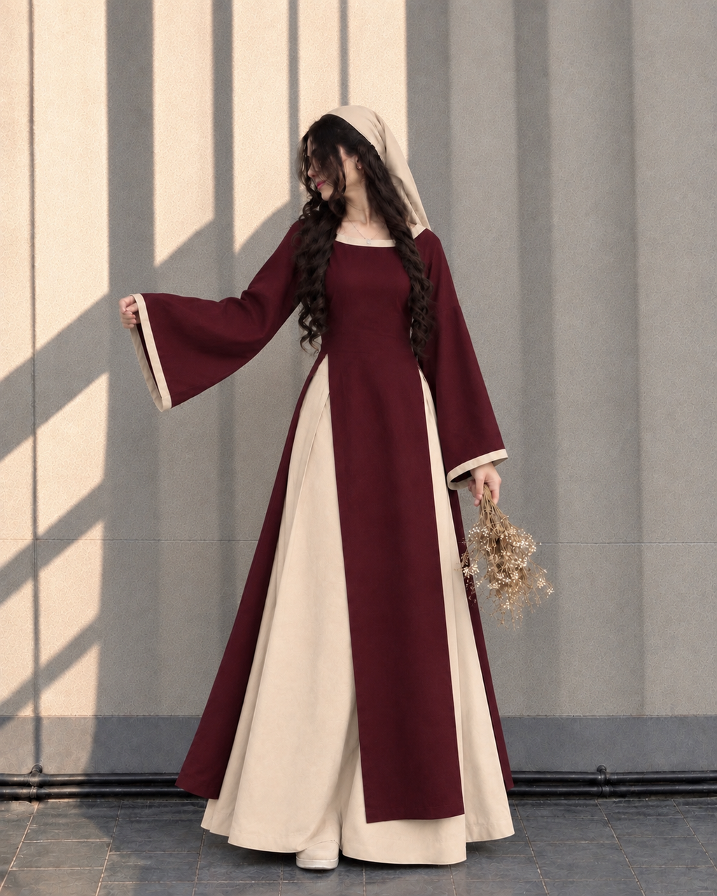 Nooré Maroon Panelled Co-Ord