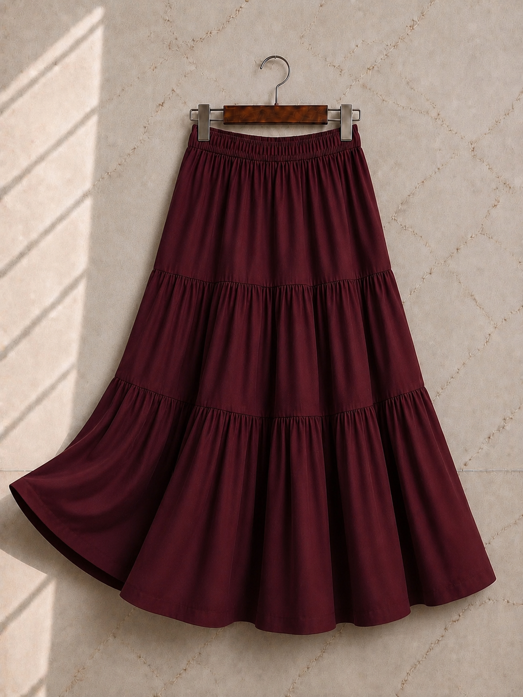Midnight Elegance Tiered Maxi Skirt