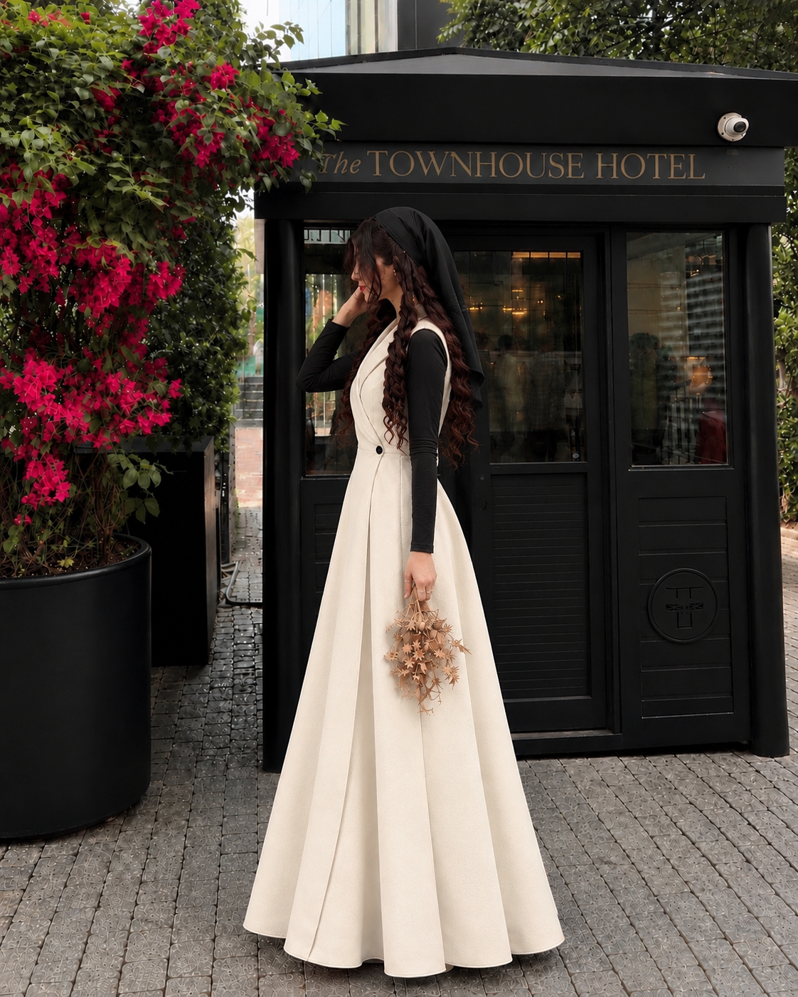 Ivory Elegance – Wrap-Style Flared Maxi Dress