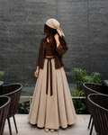 Chocolate brown Skirt & Shirt Co-Ord Set –