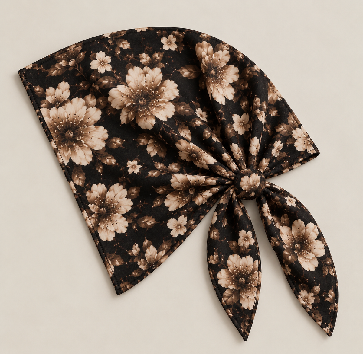 Mocha Floral Velora Luxe Bandana